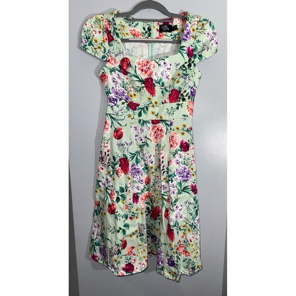 Dolly & Dotty Claudia Flirty Fifties Swing‎ Floral Dress green size 4 - Picture 2 of 9
